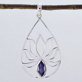 edelsteen sieraden zilver hanger oorbellen  1413